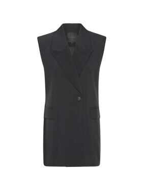 NWT Brigitte Herskind Phoebe Vest Womens 32 2 US Black One Button Oversized NEW